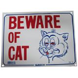 Sign Plastic Beware of Cat 9 x 12 inch