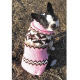 Handmade Dog Sweater Wool Aspen Pink Small