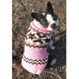Handmade Dog Sweater Wool Aspen Pink Medium