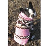 Handmade Dog Sweater Wool Aspen Pink Large