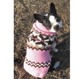 Handmade Dog Sweater Wool Aspen Pink XLarge