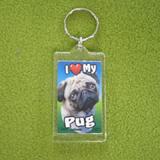 Plastic Keyring Pug