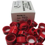 Poultry Numbered Leg Bands Red Size 11 Numbered 26-50