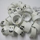 Poultry Numbered Leg Bands White Size 12 Numbered 1-25