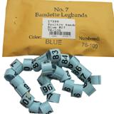 Poultry Numbered Leg Bands Blue Size 7 Numbered 76-100