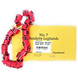 Poultry Numbered Leg Bands Red Size 7 Numbered 1-25