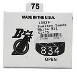 Poultry Numbered Leg Bands White Size 11 Numbered 51-75