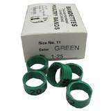 Poultry Numbered Leg Bands Green Size 11 Numbered 1-25