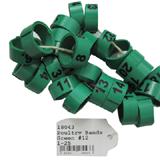 Poultry Numbered Leg Bands Green Size 12 Numbered 1-25