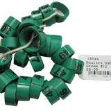 Poultry Numbered Leg Bands Green Size 12 Numbered 26-50