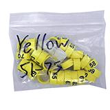 Poultry Numbered Leg Bands Yellow Size 12 Numbered 51-75