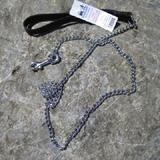 Chain Lead 4ft with Black Handle 2.0mm links Dog Leash
