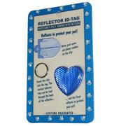 Reflex Small Heart Reflecting Dog Tag Blue