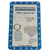 Reflex Large Heart Reflecting Dog Tag Clear