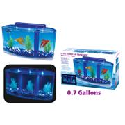 Water World 1-To-3 Betta Tank Kit with 2 Color Light
