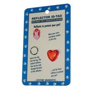 Reflex Small Heart Reflecting Dog Tag Red