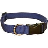 Basic Blue Hemp Adjustable 1/2-inch Dog Collar 8-14-inch