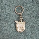 Pewter Key Chain I Love Cats