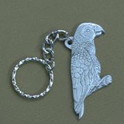 Pewter Key Chain I Love African Greys