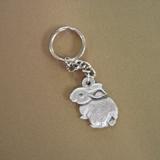 Pewter Key Chain I Love Bunnies