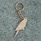 Pewter Key Chain I Love Parakeets