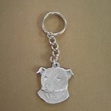 Pewter Key Chain I Love My Staffordshire Terrier
