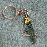 Pewter Key Chain I Love Amazon Parrots Painted