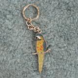 Pewter Key Chain I Love Macaws Painted