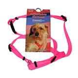 Adjustable XSmall Dog Harness 3/8-inch Neon Pink Nylon