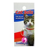 Cat Bell 3/8-inch Round with Pink Rose Design