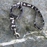 Nylon Dog Leash 1-inch x 6 foot Bone Black