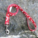 Nylon Dog Leash 1-inch x 6 foot Bone Red