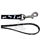 Nylon Dog Leash 5/8-inch x 6 foot Bone Black