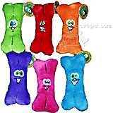 Bone Plush w/Embroidered Face Dog Toy