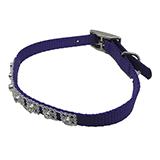 Jewelled Pet Collar 12 inch Purple