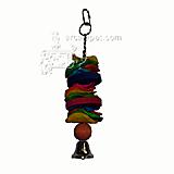 Mac's Rawhide and Wooden Discs Bird Toy