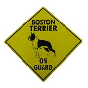Sign Boston Terrier on Guard 12 x 12
