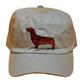 Cap 100% Cotton with Embroidered Dachshund Red