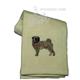 Cotton Terry Cloth Dog Hand Towel with Embroidered Pug