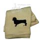 Cotton Terry Cloth Dog Hand Towel w/Embroidered Doxie Black