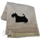 Cotton Terry Cloth Dog Hand Towel with Embroidered Scotty