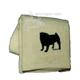 Cotton Terry Cloth Dog Hand Towel with Embroidered Pug Black