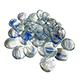 Gem Stones Flat Marbles Swirl Blue/Clear Aquarium Decoration