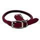 Circle T Leather Dog Collar Rolled Red 12 inch