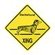 Xing Sign Dachshund Smooth Plastic 10.5 x 10.5 inches