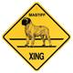 Xing Sign Mastiff Plastic 10.5 x 10.5 inches