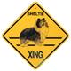 Xing Sign Sheltie Plastic 10.5 x 10.5 inches
