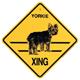 Xing Sign Yorkie Short Coat Plastic 10.5 x 10.5 inches
