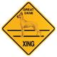 Xing Sign Great Dane Cropped Plastic 10.5 x 10.5 inches