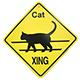 Xing Sign Cat Plastic 10.5 x 10.5 inches